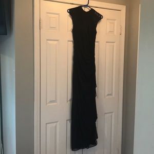 Betsy & Adam Sz 6 Long Black Dress